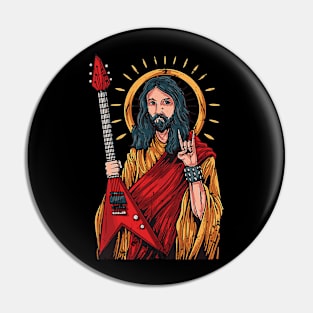 Jesus Rockstar Pin