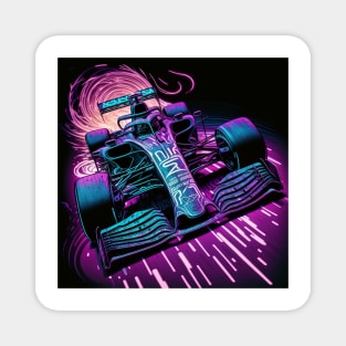 Race Car Neon Magnet