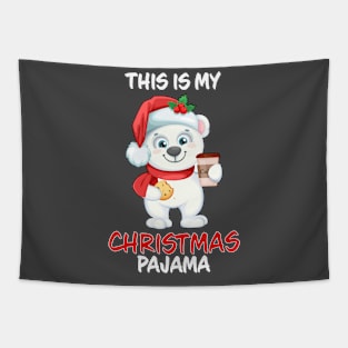 This Is My Christmas Pajama Polar Bear Coffee And Cookie Family Matching Christmas Pajama Costume Gift Tapestry