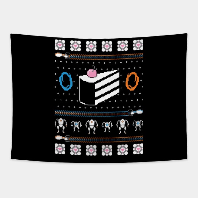 Christmas Cake Ugly Sweater Tapestry by RetroReview