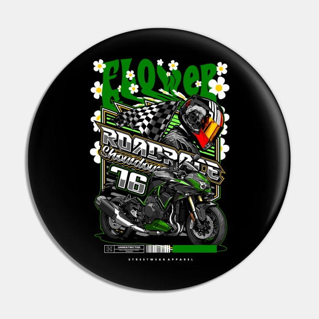 Flower Roadrace Pin by amarhanah