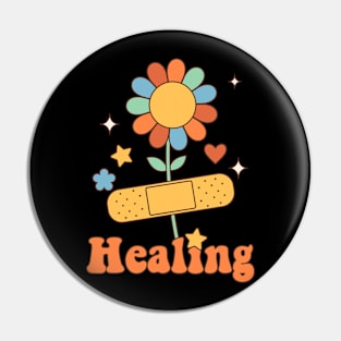 Healing retro vintage 70s style Pin