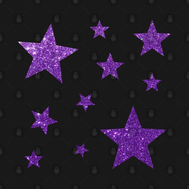 Purple Faux Glitter Stars by Felicity-K
