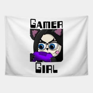 Gamer girl, Wolf Girl, Twitch Streamer Tapestry