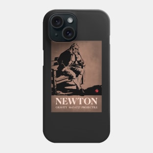 Sir Isaac Newton Apple Gravity Poster Phone Case