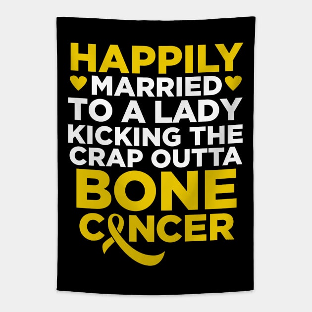 Wife Fighting Bone Cancer | Husband Support Tapestry by jomadado