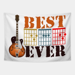 Vintage Guitarist Best Dad Ever Guitar Dad Chord Men Gift Tapestry