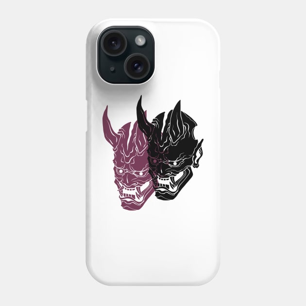 The Double Oni Mask 3 - Yabisan - Vector Style Phone Case by Yabisan_art