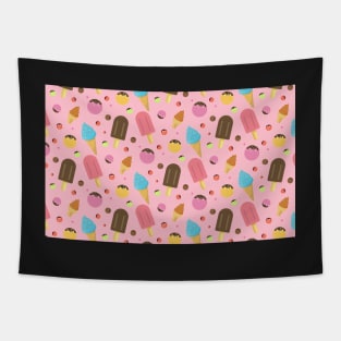 Ice Cream Cone Popsicle Pink Blue Summer Vacation Vibes Trendy Social Distancing FaceMask Tapestry