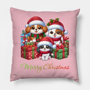 A very puppy Christmas Pillow