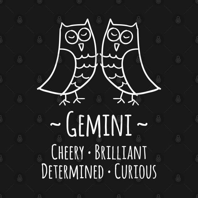 Gemini Zodiac Sign by HappyCatPrints