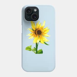 Yellow Sunflower Watercolor Painting Phone Case