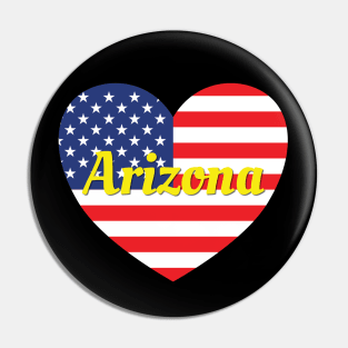 Arizona American Flag Heart Pin