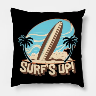 Hello Summer Bye School Vintage Funny Surfer Riding Surf Surfing Lover Gifts Pillow