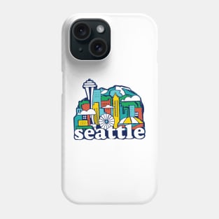 Seattle Washington Skyline Decal Phone Case