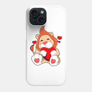 Lion with Hearts Phone Case