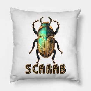 Green Scarab Beetle Pillow