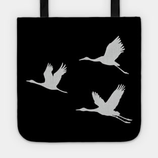 Flock of cranes (Grus grus) Tote