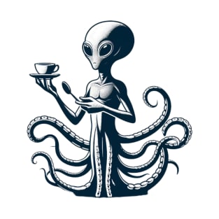 Alien coffe statue T-Shirt