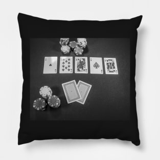 Top down view of Texas Holdem poker Pillow