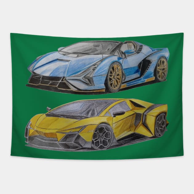 Sport cars Tapestry by An.D.L.