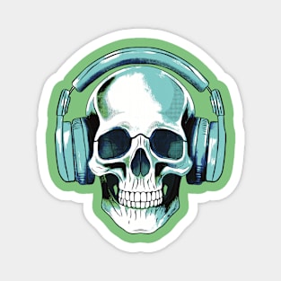 Human skull dj music Magnet