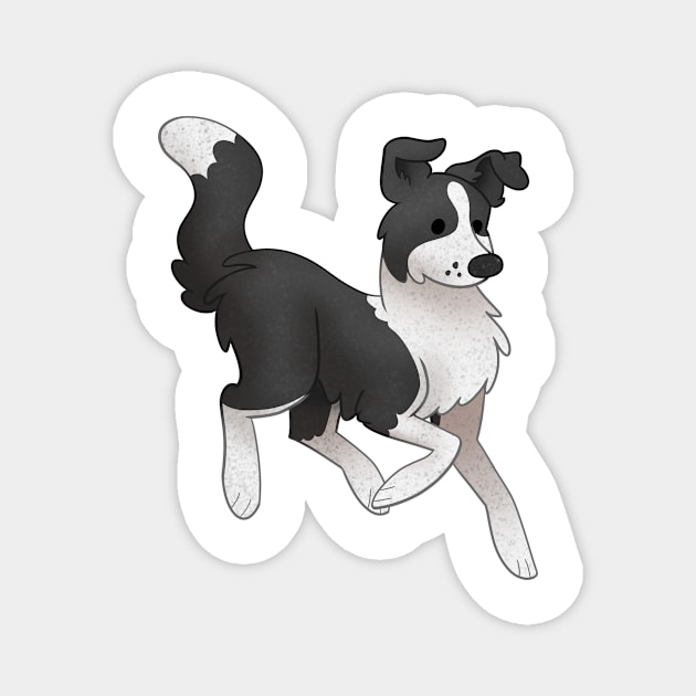 Cozy Border Collie Magnet by Phoenix Baldwin