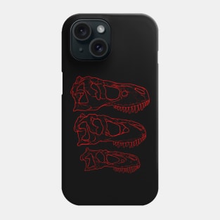 Daspletosaurus Tarbosaurus Tyrannosaurus Rex fossil skulls Phone Case