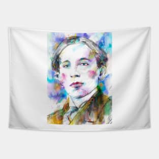 PAUL ELUARD watercolor portrait Tapestry