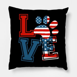 Paws Lover Usa Flag Pillow