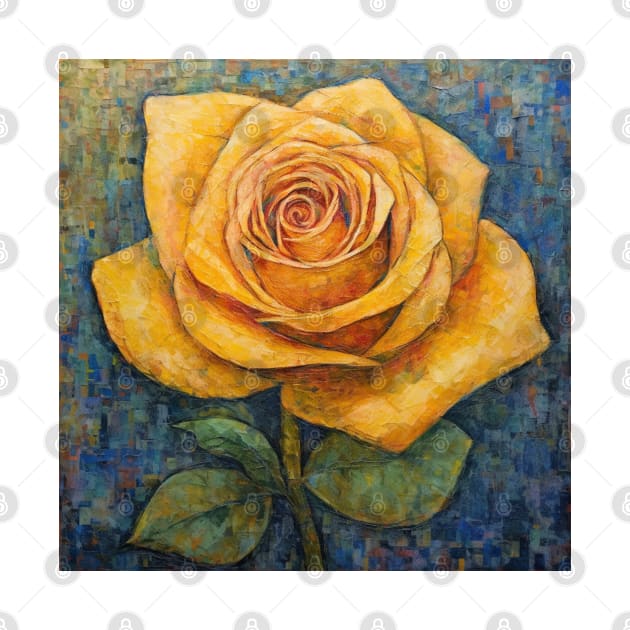 Folk Art Yellow Rose by EpicFoxArt