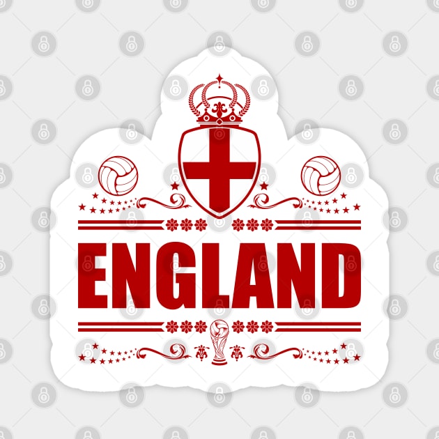 ENGLAND FOOTBALL GIFTS | RED VIGNETTE LINEART Magnet by VISUALUV