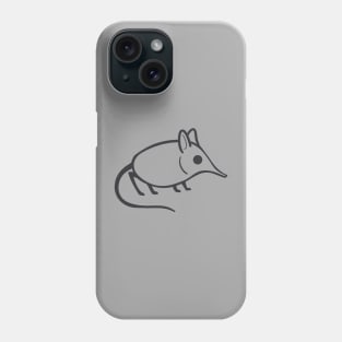 Elephant shrew minimalist design in dark ink Phone Case