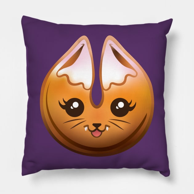 Fortune Kitty Cookie Pillow by AliceQuinn