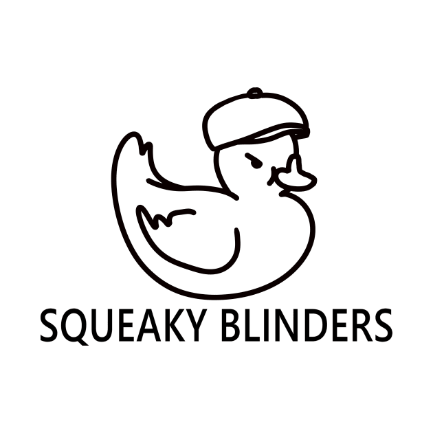 Squeaky Blinders funny cute angry rubber duck quote lettering line digital illustration by AlmightyClaire