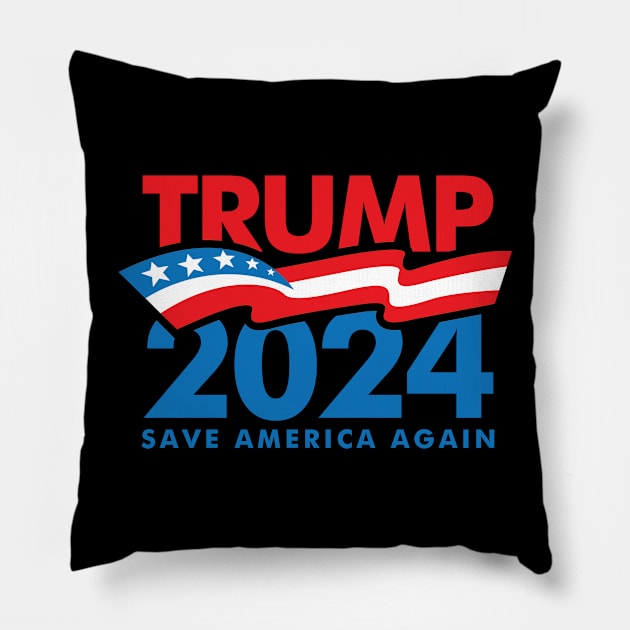 Save america again 2024 trump Pillow by Aldebaran