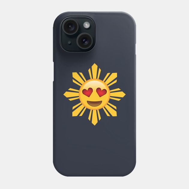 Filipino Sun Heart Eyes Emoji Phone Case by SkarloCueva