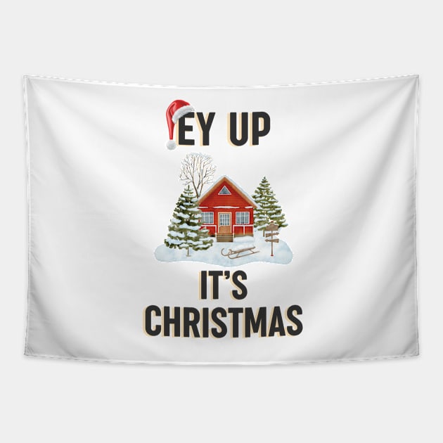 Ey up it's Christmas - Lancashire Yorkshire festive design Tapestry by OYPT design