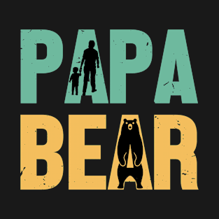 Papa Bear Retro Gift for Father’s day, Birthday, Thanksgiving, Christmas, New Year T-Shirt