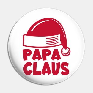 Santa Hat Papa Claus Red Text Pin