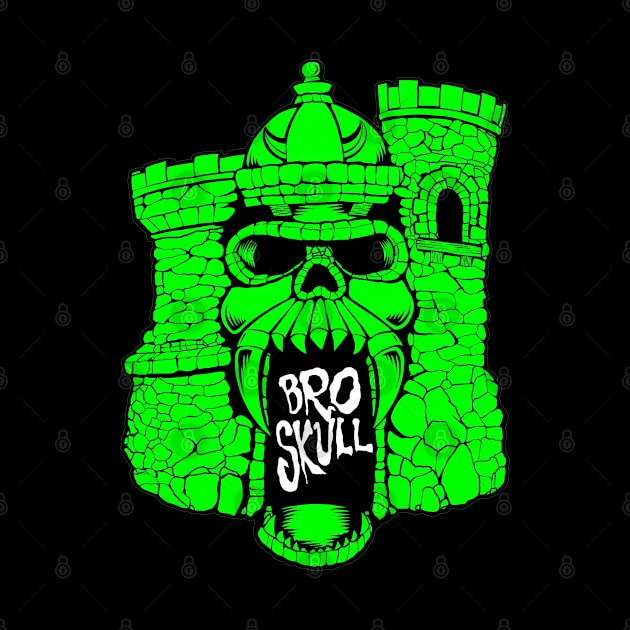 Broskull Logo V.2 Green Castle with White Letters by CastleBroskull