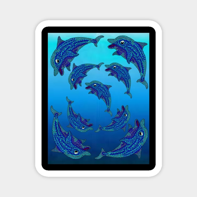 Dolphins Magnet by NightserFineArts