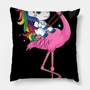 Unicorn Rider Flamingo Funny Pillow