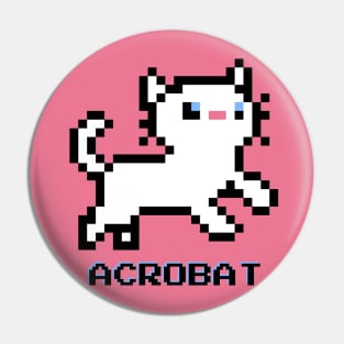 Acrobat Cat - White Pin