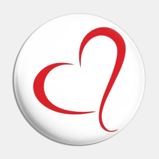 Red Open Love Hearts Pin