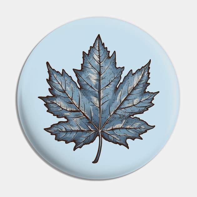 Maple Leaf in Blue Pin by DavidLoblaw