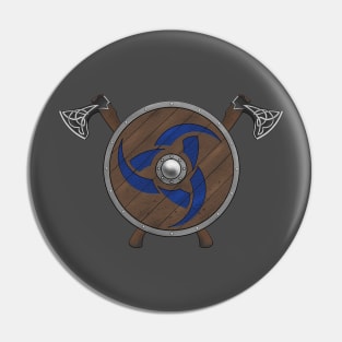 Viking Shield & Axes blue Pin