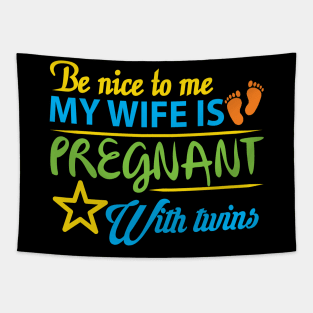 My Wife is Pregnant with Twins Tapestry
