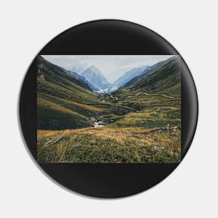 Swiss Alpine Valley Landscape Pin