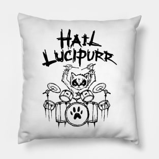 Hail Lucipurr Heavy Metal Satan Cats Guitar Playing Cat Gift Pillow